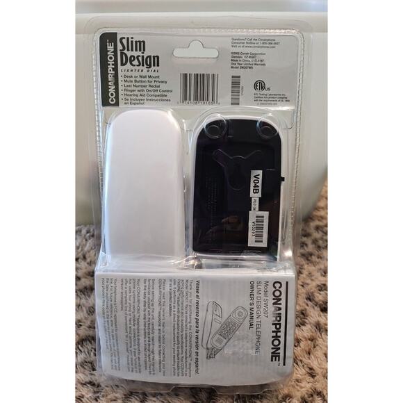 Vintage Conair Phone Slim Design Lighted Dial Desk/Wall Mount Phone - SW207WS - Picture 4 of 6